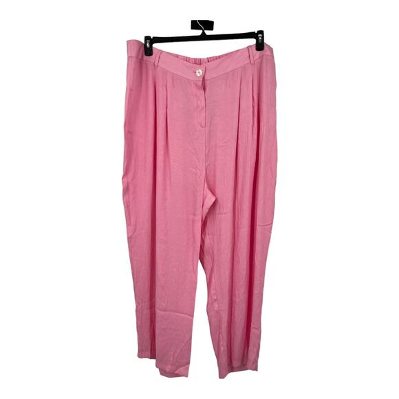 River Island dad pants wide leg pink plus size 20 - Picture 1 of 6